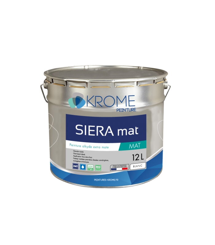 Krome Siera Mat - peinture alkyde finition et impression - Intérieur - 12L