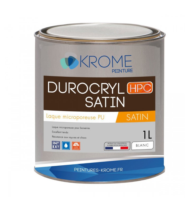 Krome Durocryl Satin Laque Microporeuse pour Boiseries Intérieures et Extérieures