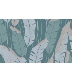 PAPIER PEINT SANS PVC FEUILLAGE BLEU - 4EARTH - MELISSA - 10,05 X 0,53M