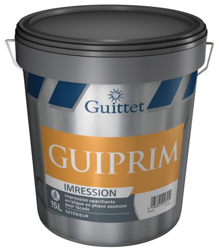 Guittet Guiprim Peinture d'Impression Façade Opacifiante Acrylique - Blanc -15L