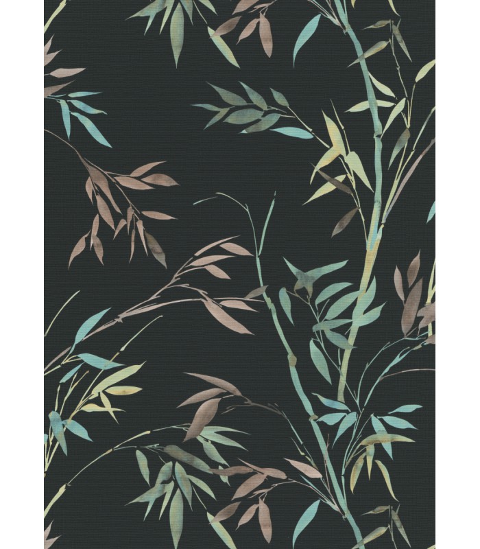 Papier peint Erismann, Collection Martinique - Intissé grainé, Décor : PASSION VERT