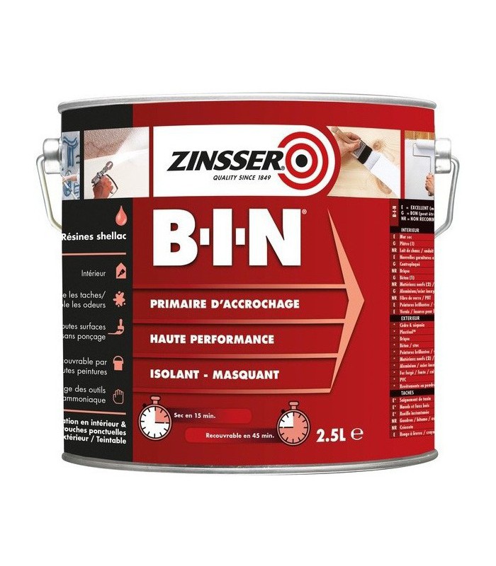 Primaire d'accrochage Isolant taches Zinsser BIN