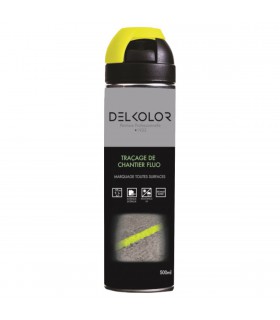 Delkolor Peinture de Traçage et Marquage au Sol Fluo en Aérosol - 500ml