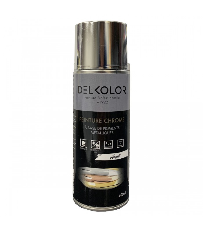 Delkolor Peinture en Aérosol Effet Chromé - 400ml