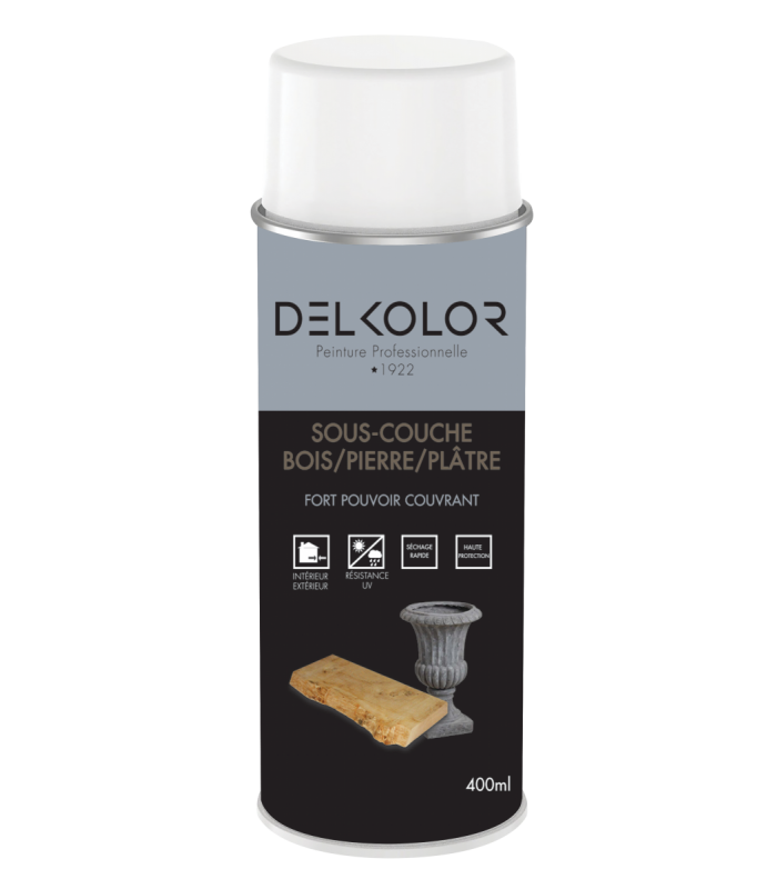 Delkolor Sous Couche Spéciale Bois Pierre et Plâtre en Aérosol 400ml