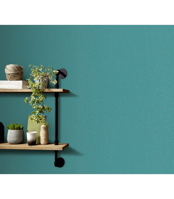 Papier peint Erismann, Collection Martinique - Intissé grainé, Décor : PASSION BLEU TURQUOISE