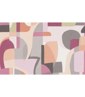 PAPIER PEINT INTISSE FRAGMENT ROSE GRIS - GENTLE - 10,05 X 0,53M