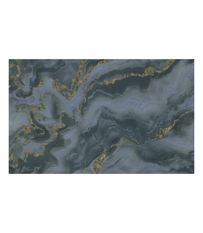 PAPIER PEINT INTISSE MYSTIC BLEU OR - ELLE DECORATION 4 - 10,05 X 0,53M