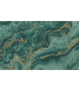 PAPIER PEINT INTISSE MYSTIC VERT EAU - ELLE DECORATION 4 - 10,05 X 0,53M