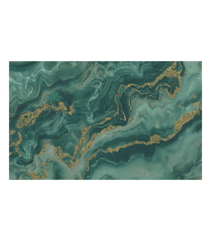 PAPIER PEINT INTISSE MYSTIC VERT EAU - ELLE DECORATION 4 - 10,05 X 0,53M