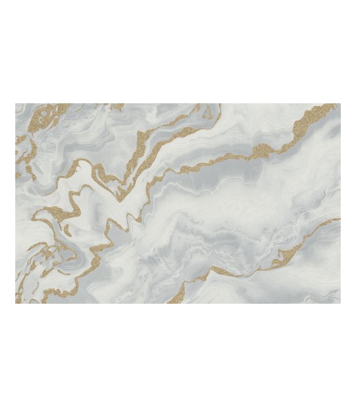 PAPIER PEINT INTISSE MYSTIC BLANC GRIS OR - ELLE DECORATION 4 - 10,05 X 0,53M