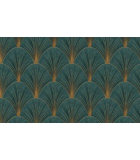 PAPIER PEINT INTISSE AVANTGARDE VERT EAU - ELLE DECORATION 4 - 10,05 X 0,53M