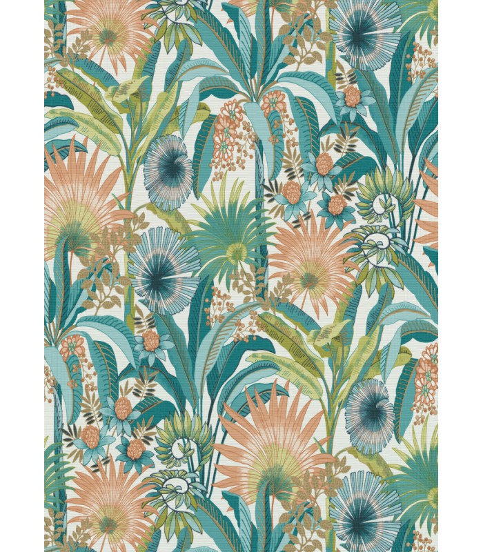 Papier peint Erismann, Collection Martinique - Intissé grainé, Décor : PASSION BLEU FONCE