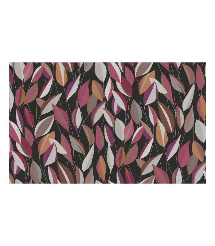 PAPIER PEINT INTISSE FOLIAGE VIOLET NOIR - GENTLE - 10 X 1,06M