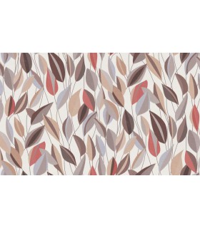 PAPIER PEINT INTISSE FOLIAGE MARRON BEIGE - GENTLE - 10 X 1,06M