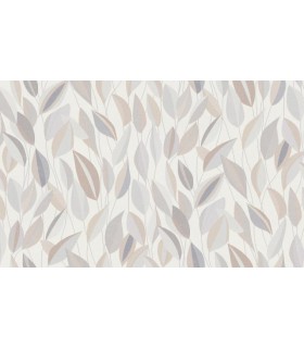 PAPIER PEINT INTISSE FOLIAGE GRIS BEIGE  - GENTLE - 10 X 1,06M