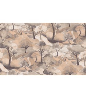 PAPIER PEINT INTISSE GR VIEW BRUN BEIGE - GENTLE - 10 X 1,06M