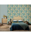 Papier peint Erismann, Collection Martinique - Intissé grainé, Décor : PASSION BLEU FONCE