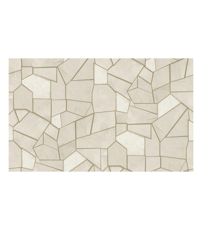 PAPIER PEINT INTISSE MOSAIQUE BEIGE - ELLE DECORATION 4 - 10 X 1,06M
