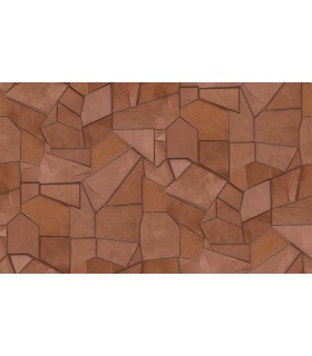 PAPIER PEINT INTISSE MOSAIQUE TERRACOTTA - ELLE DECORATION 4 - 10 X 1,06M