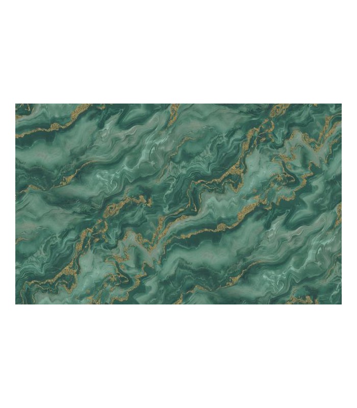 PAPIER PEINT INTISSE MYSTIC VERT EAU - ELLE DECORATION 4 - 10 X 1,06M