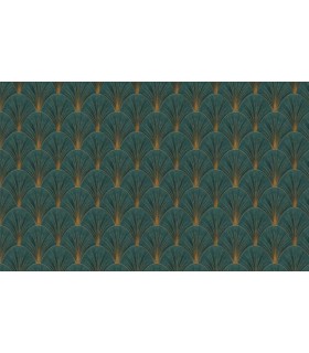 PAPIER PEINT INTISSE AVANTGARDE VERT EAU - ELLE DECORATION 4 - 10 X 1,06M