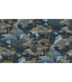 PAPIER PEINT INTISSE GOLDEN GROVE BLEU - ELLE DECORATION 4 - 10 X 1,06M