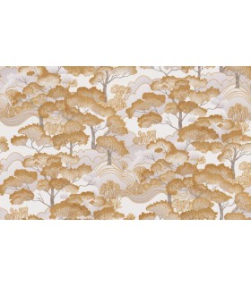 PAPIER PEINT INTISSE GOLDEN GROVE TAUPE - ELLE DECORATION 4 - 10 X 1,06M
