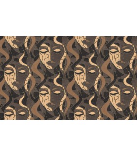 Papier Peint Intisse Moretta Visage Marron - ELLE DECORATION 4 - 10 X 1,06M