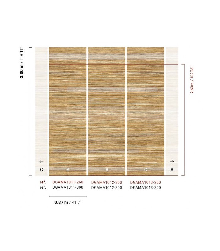 Papier Peint PAI PAI STRAW DGAMA1011 260 - Collection AMANI - MASUREEL - REF. DGAMA1011 260