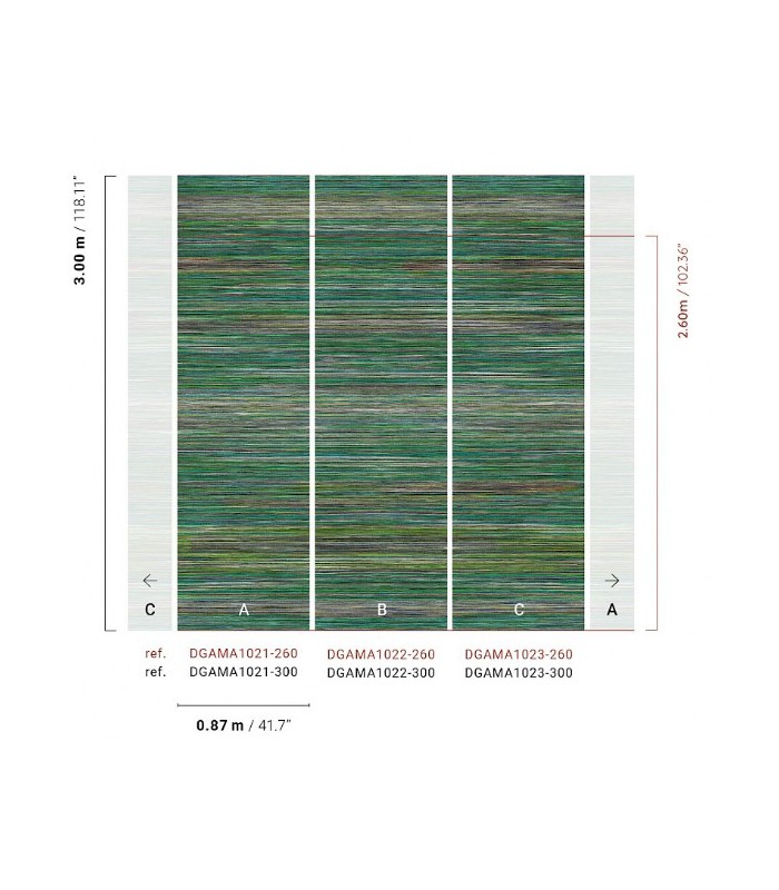 Papier Peint PAI PAI VIRIDIS DGAMA1021 260 - Collection AMANI - MASUREEL - REF. DGAMA1021 260