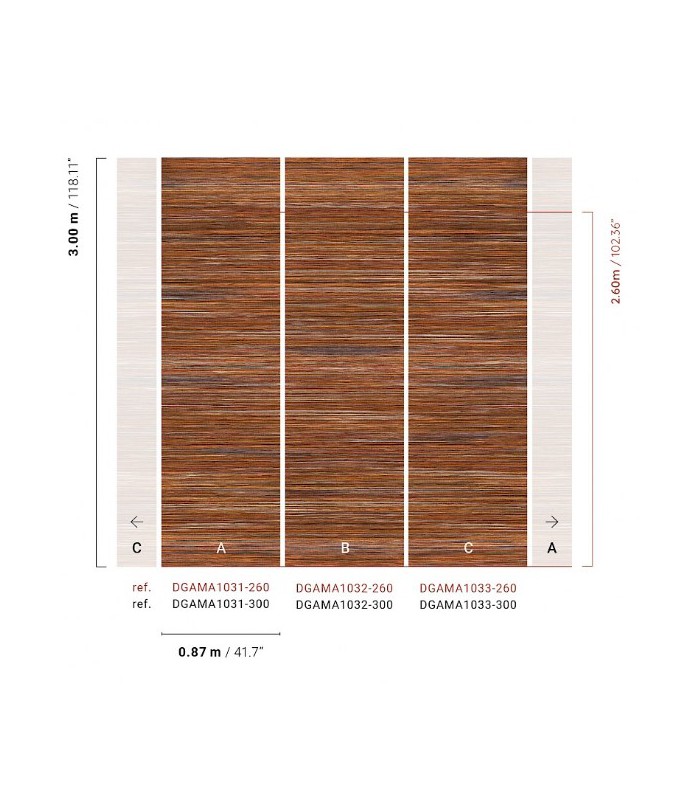 Papier Peint PAI PAI RUSSET DGAMA1031 260 - Collection AMANI - MASUREEL - REF. DGAMA1031 260