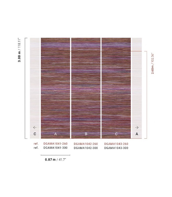 Papier Peint PAI PAI PLUM DGAMA1041 260 - Collection AMANI - MASUREEL - REF. DGAMA1041 260