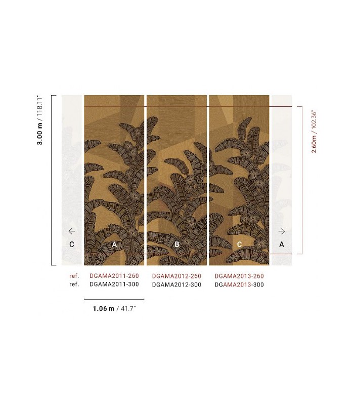 Papier Peint YUCATAN STRAW DGAMA2011 260 - Collection AMANI - MASUREEL - REF. DGAMA2011 260
