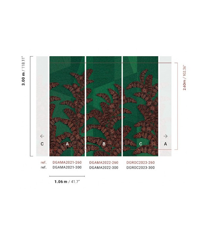 Papier Peint YUCATAN VIRIDIS DGAMA2022 260 - Collection AMANI - MASUREEL - REF. DGAMA2022 260