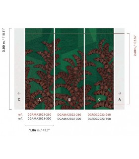 Papier Peint YUCATAN VIRIDIS DGAMA2022 300 - Collection AMANI - MASUREEL - REF. DGAMA2022 300