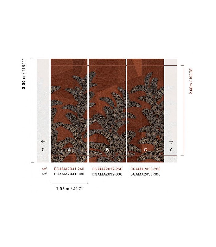 Papier Peint YUCATAN PERSIAN DGAMA2032 300 - Collection AMANI - MASUREEL - REF. DGAMA2032 300