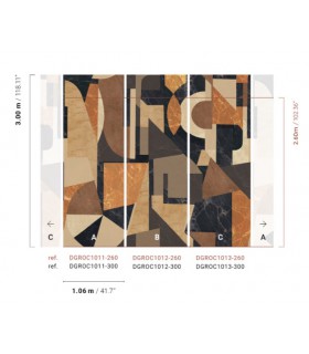 Papier Peint PALAZZI AMBER DGROC1012 300 - Collection ROCK - MASUREEL - REF. DGROC1012 300
