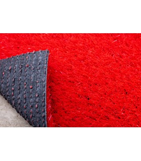 Gazon synthétique - coloré rouge 24 mm - à la coupe sur mesure - Largeur 2 mètres