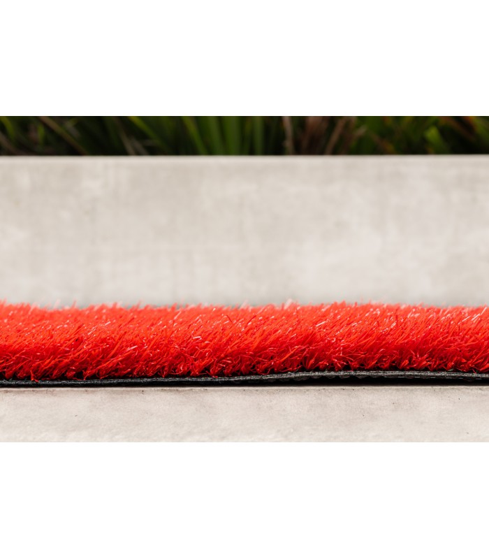 Gazon Synthétique 24mm - COLORE Rouge - À La Coupe Sur Mesure - Largeur 4 Mètres