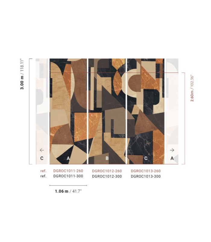 Papier Peint PALAZZI AMBER DGROC1013 260 - Collection ROCK - MASUREEL - REF. DGROC1013 260