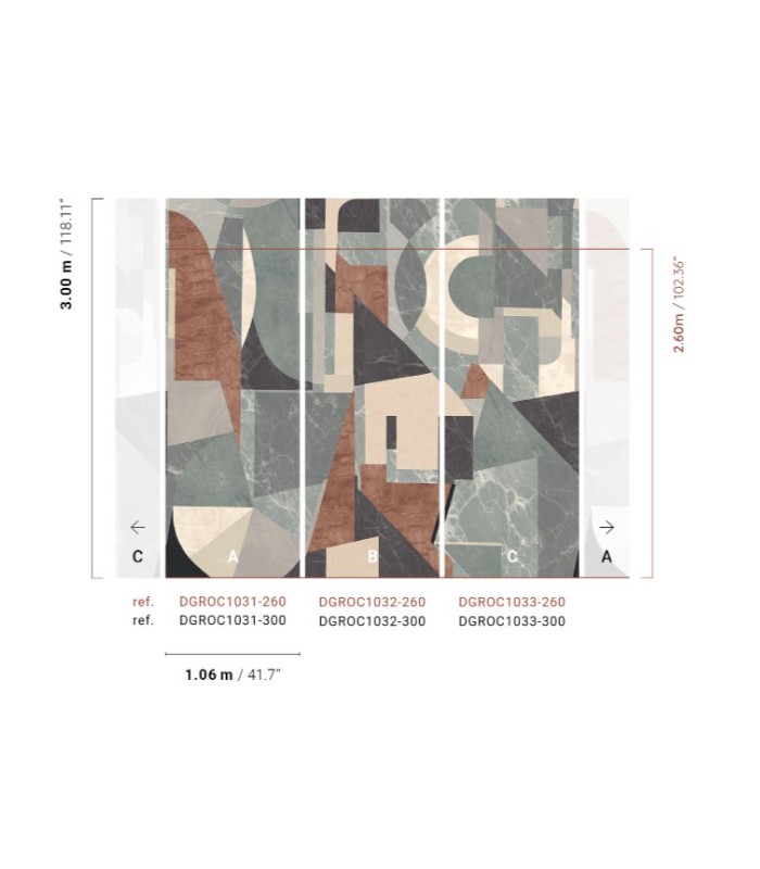 Papier Peint PALAZZI SLATE DGROC1032 260 - Collection ROCK - MASUREEL - REF. DGROC1032 260