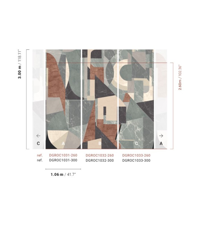 Papier Peint PALAZZI SLATE DGROC1032 300 - Collection ROCK - MASUREEL - REF. DGROC1032 300