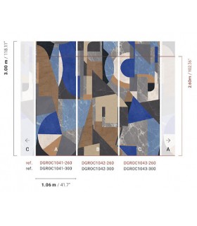 Papier Peint PALAZZI AZUR DGROC1042 300 - Collection ROCK - MASUREEL - REF. DGROC1042 300