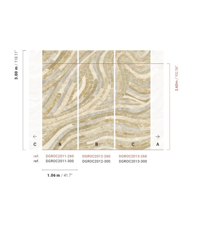 Papier Peint SERPENTINE BEIGE DGROC2013 260 - Collection ROCK - MASUREEL - REF. DGROC2013 260