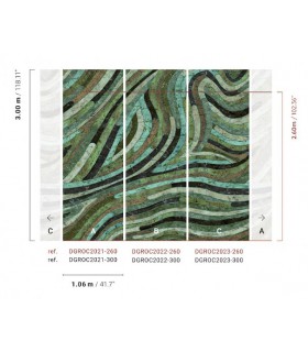 Papier Peint SERPENTINE VERDE DGROC2022 260 - Collection ROCK - MASUREEL - REF. DGROC2022 260