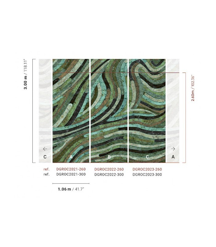Papier Peint SERPENTINE VERDE DGROC2022 260 - Collection ROCK - MASUREEL - REF. DGROC2022 260