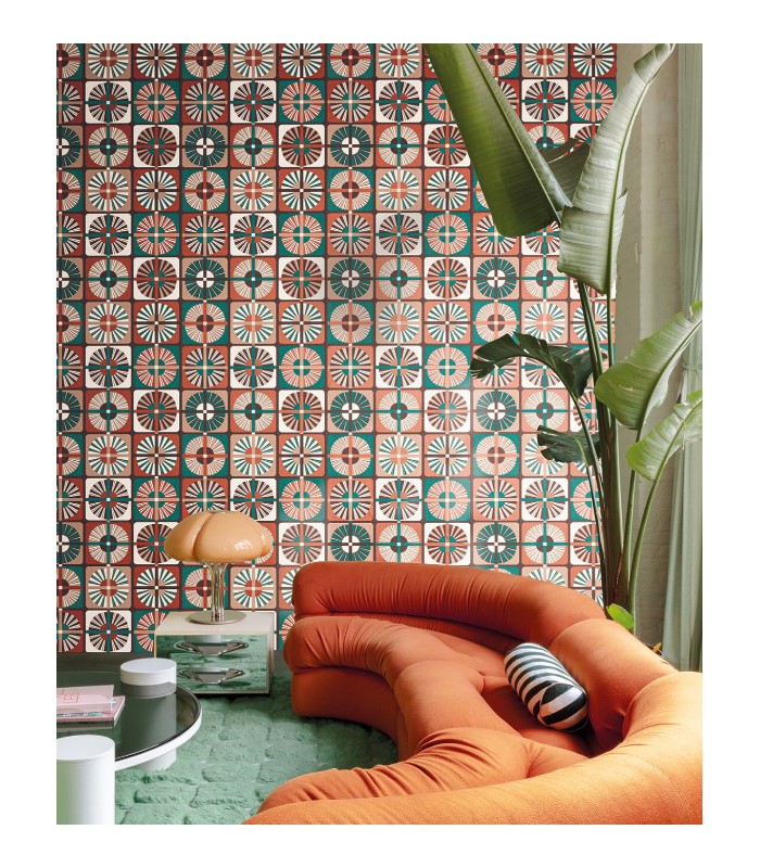 Papier Peint RAY CANTALOUPE ROC403 - Collection ROCK - MASUREEL - REF. ROC403