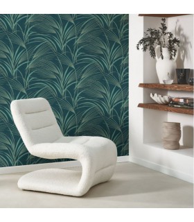 Papier peint SAMARRA BLEU PAON - Collection Babylone - CASADECO - Ref. BBLN89726788