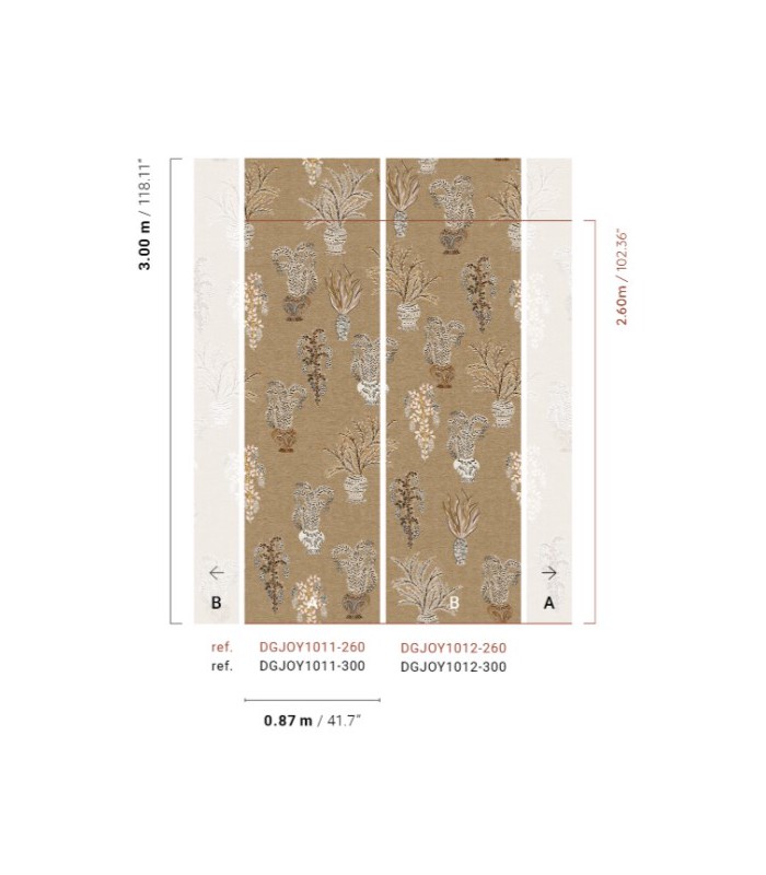Papier Peint BOUQUET  TABACCO DGJOY1012 260 - Collection JOY - MASUREEL - REF. DGJOY1012 260